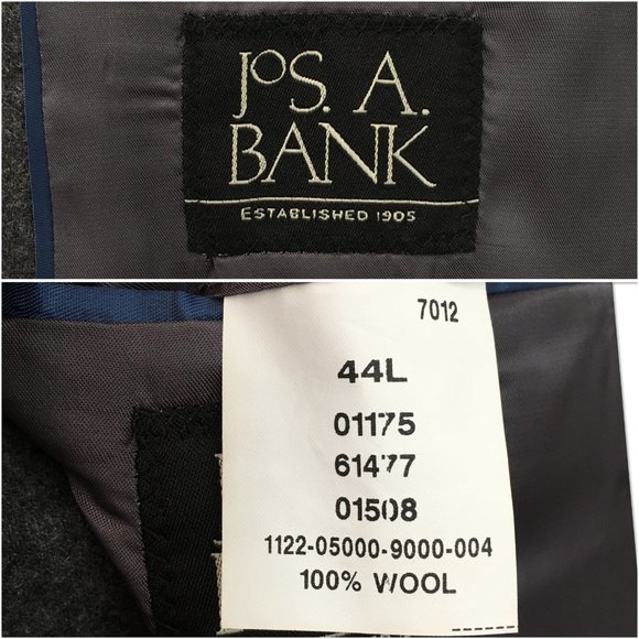 New‎ Jos A Bank Mens Blazer Sport Coat Two Button Casual Jacket 44L Wool Suits - Picture 8 of 13